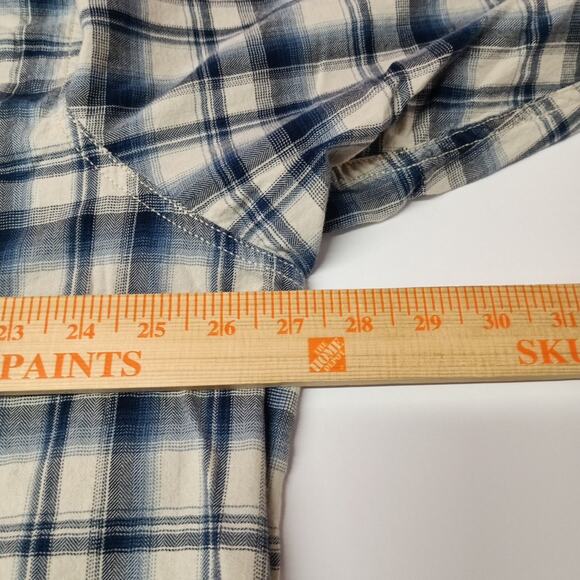 Outdoor Life Pearl Snap Shirt Blue Plaid Multi Mens Size 2XL - Picture 5 of 8